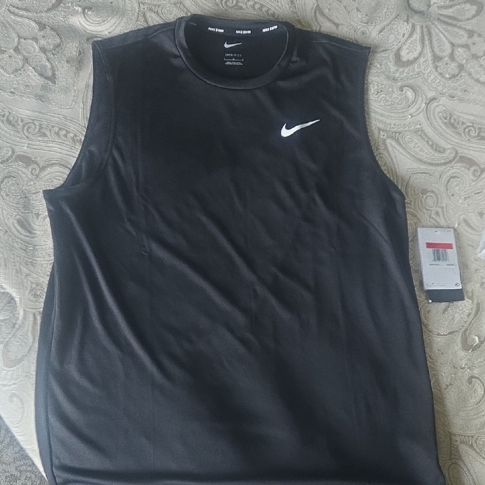 Nike Black Sleeveless Shirt with White Logo